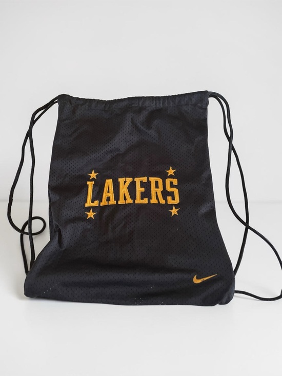Nike Other - Nike Lakers Drawstring Bag Black Mesh Gym Sack Y2K Kobe Era